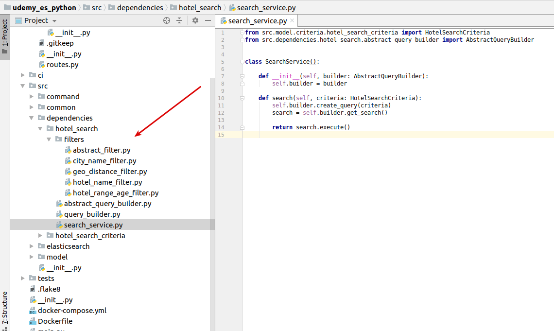 Python Flask ElasticSearch search serviceQuery builder.