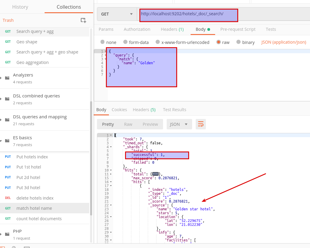 Elasticsearch basics chrome plugin, Postman and first DSL queries