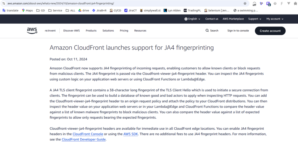 Amazon CloudFront launches support for JA4 fingerprinting